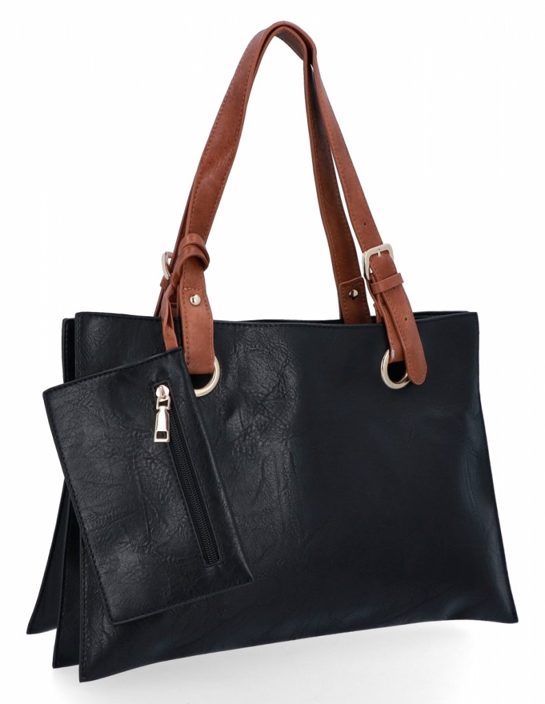 Torebka Damska Shopper Bag z Etui firmy Herisson H8803 Czarna