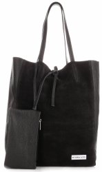 Kožené kabelka shopper bag Vittoria Gotti černá V602