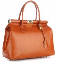 Kožené kabelka kufrík Genuine Leather ryšavá 816(2