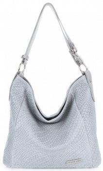 Kožené kabelka shopper bag Vittoria Gotti světle šedá V2054