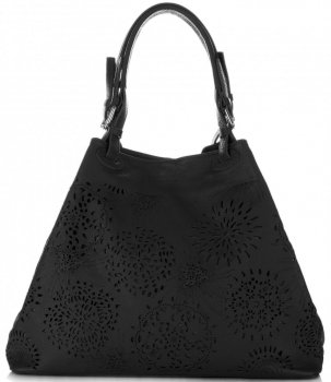Kožené kabelka shopper bag Vittoria Gotti černá V8913