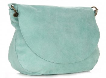 Kožené kabelka listonoška Genuine Leather mátová 1324