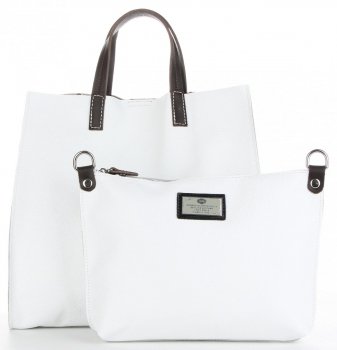Kožené kabelka univerzální Genuine Leather bílá 691756
