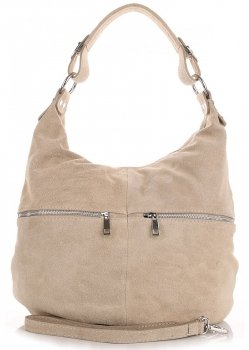 Kožené kabelka univerzální Genuine Leather béžová 8309