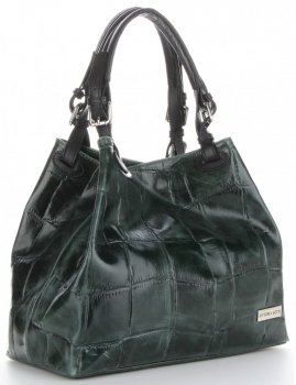Kožené kabelka shopper bag Vittoria Gotti lahvově zelená V692754