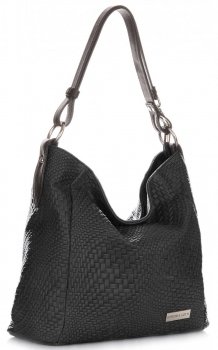 Kožené kabelka shopper bag Vittoria Gotti černá V2054