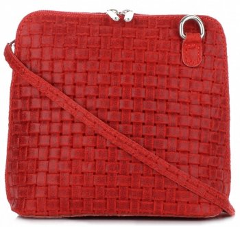 Malé kožené kabelky listonošky Genuine Leather červená