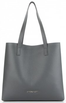 Kožené kabelka shopper bag Vittoria Gotti šedá V694150