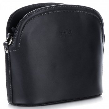 Kožené kabelka listonoška Genuine Leather černá E4098