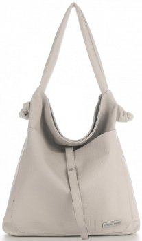 Bőr táska shopper bag Vittoria Gotti világos bézs V5701