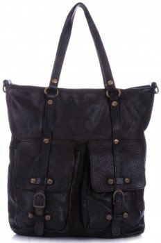 Bőr táska shopper bag Vittoria Gotti csokoládé V3650