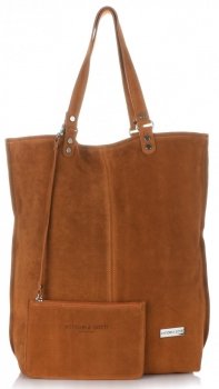 Bőr táska shopper bag Vittoria Gotti vörös V22