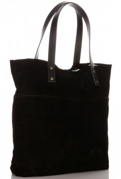 Bőr táska shopper bag Vittoria Gotti fekete V8267