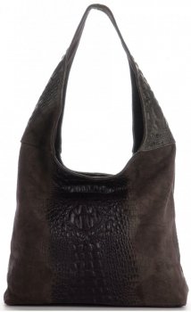 Bőr táska shopper bag Vera Pelle csokoládé A1