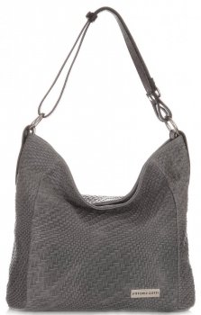 Bőr táska shopper bag Vittoria Gotti szürke V2054