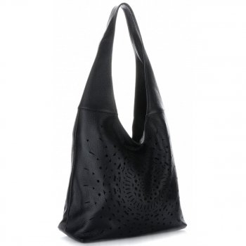 Bőr táska shopper bag Vittoria Gotti fekete V31