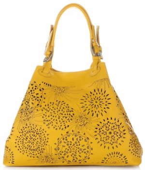 Bőr táska shopper bag Vittoria Gotti sárga V8913