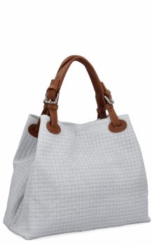 Bőr táska shopper bag Vittoria Gotti fehér 2269-Jbiru