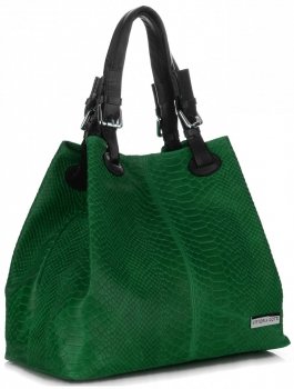 Bőr táska shopper bag Vittoria Gotti zöld V2L