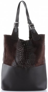 Bőr táska shopper bag Genuine Leather csokoládé 216