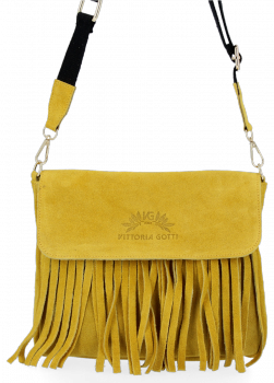 Bőr táska levéltáska Vittoria Gotti sárga DB52