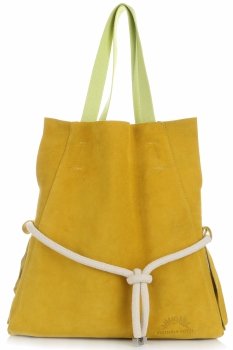 Bőr táska shopper bag Vittoria Gotti V26A sárga