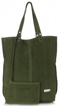 Bőr táska shopper bag Vittoria Gotti zöld V22