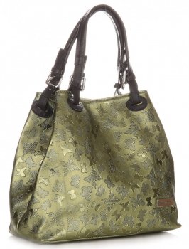 Bőr táska shopper bag Vittoria Gotti zöld V2053