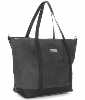 Bőr táska shopper bag Vittoria Gotti szürke V2939