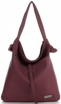 Bőr táska shopper bag Vittoria Gotti bordó V5701