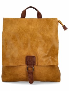 Plecak Damski Vintage XL firmy Herisson 14B328 Musztardowy