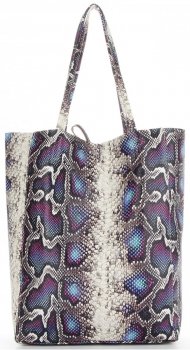 Vittoria Gotti Made in Italy Modny Shopper XL z motywem węża Fiolet
