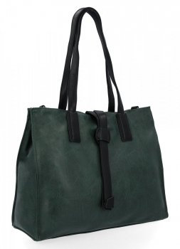 Torebka Damska Shopper Bag firmy Hernan HB0192-1 Butelkowa Zieleń