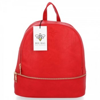 BEE BAG Firmowy Plecaczek Damski Brooke Czerwony