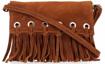 Vittoria Gotti Made in Italy Rewelacyjna Listonoszka Skórzana w stylu Boho Brązowa