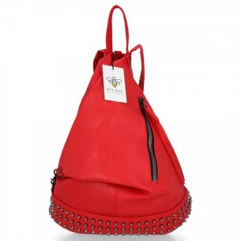 BEE BAG Modny i Uniwersalny Plecak Damski Diana Czerwony