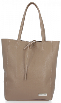 Uniwersalna Torebka Skórzana Firmowy Shopper Vittoria Gotti w rozmiarze XL Ziemista