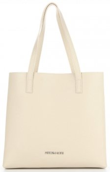 Vittoria Gotti Włoska Klasyczna Torebka Skórzana Elegancki Shopper na każda okazję Beżowa