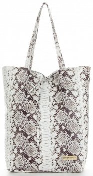 Vittoria Gotti Made in Italy Modny Shopper XL z motywem węża Czarny