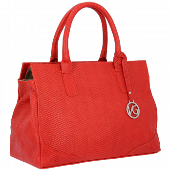 Vittoria Gotti Made in Italy Elegancki Firmowy Kuferek Skórzany Czerwony