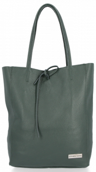 Uniwersalna Torebka Skórzana Firmowy Shopper Vittoria Gotti w rozmiarze XL Butelkowa Zieleń