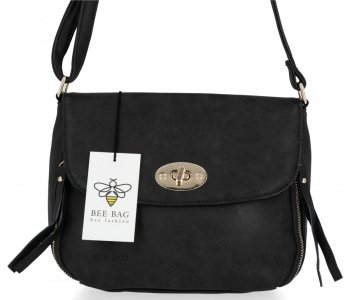 BEE BAG Firmowe Torebki Damskie Listonoszki Bologna Czarna