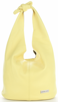 Vittoria Gotti Made in Italy Modny Shopper XL z Kosmetyczką Uniwersalna Torba Skórzana na co dzień Limonka
