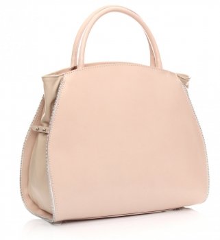 GEANȚĂ DIN PIELE cufăr Genuine Leather bej deschis 956