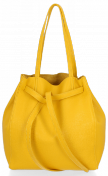 GEANȚĂ DIN PIELE shopper bag Genuine Leather galben 1158