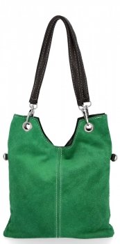 GEANȚĂ DIN PIELE tip poștaș Genuine Leather verde de zmeu 222