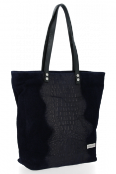 GEANȚĂ DIN PIELE shopper bag Vittoria Gotti bleumarin V2380