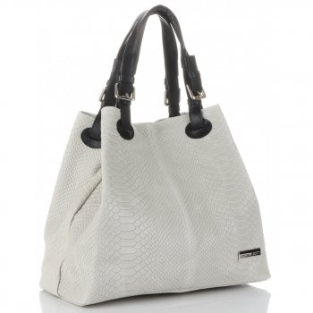 GEANȚĂ DIN PIELE shopper bag Vittoria Gotti bej deschis V2L