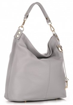 GEANȚĂ DIN PIELE shopper bag Vittoria Gotti gri deschis V8047