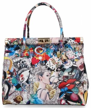 Geantă De Piele La Modă Tip Casetă Italiană Cu Modele 800-F Multicolor